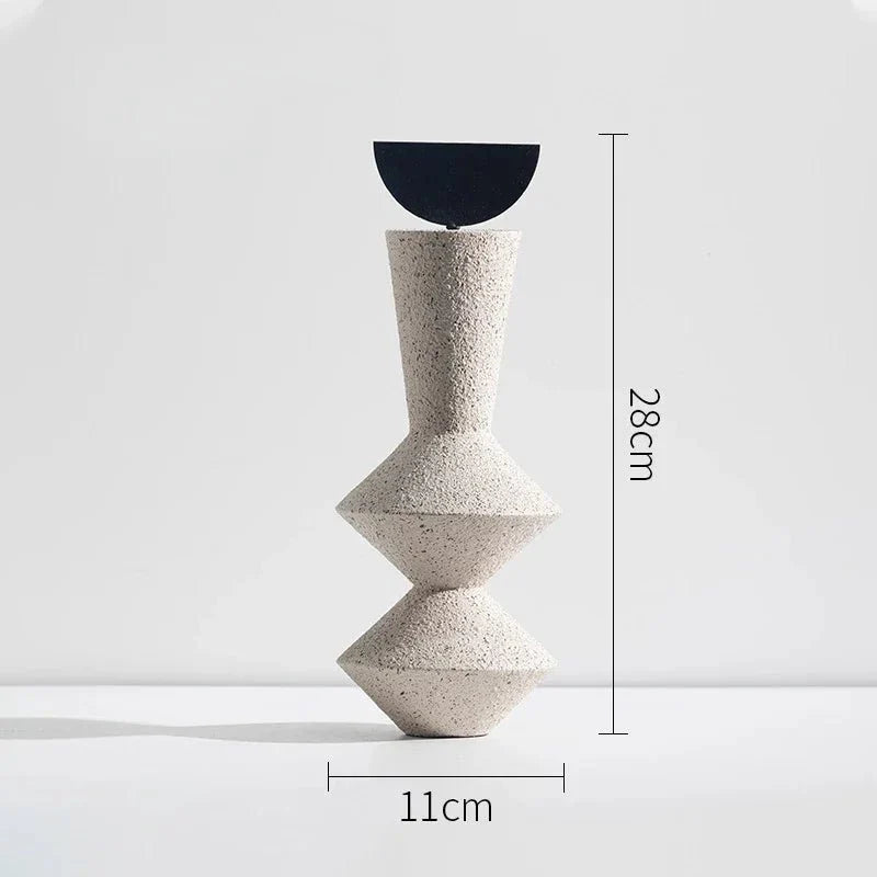 Hommfer – Statue Géométrique en Résine Sableuse Décorative