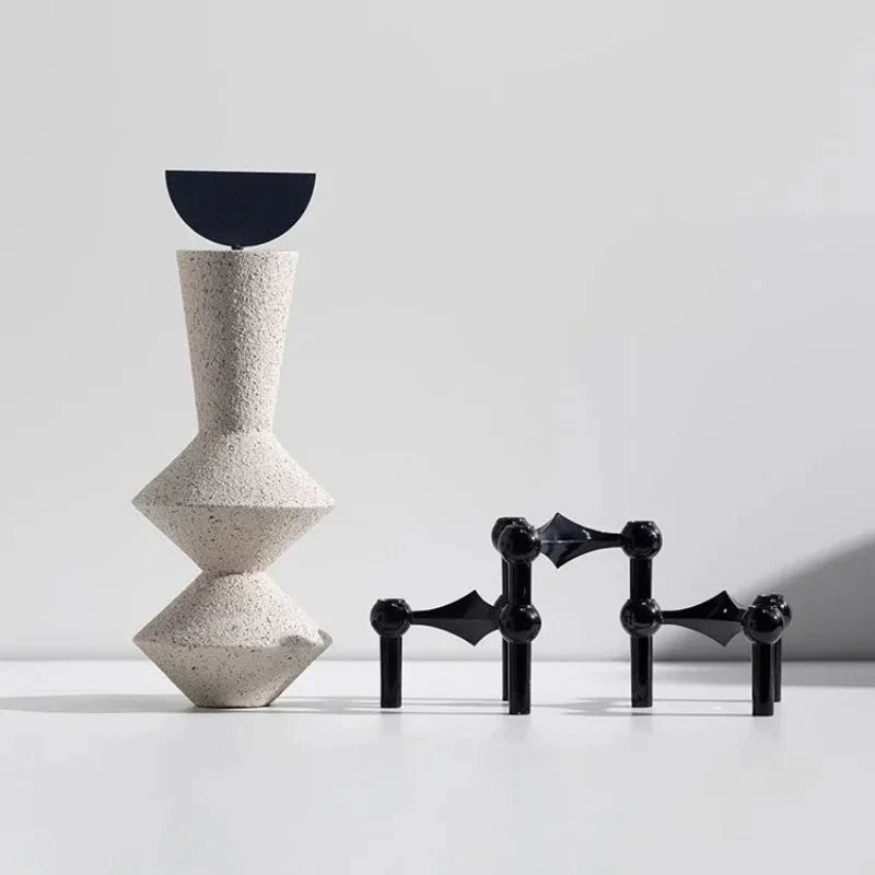 Hommfer – Statue Géométrique en Résine Sableuse Décorative