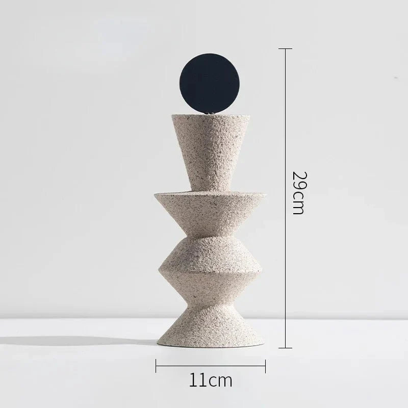Hommfer – Statue Géométrique en Résine Sableuse Décorative