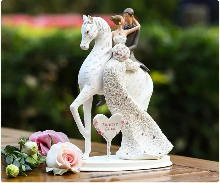 Hommfer – Statue romantique de couple en résine
