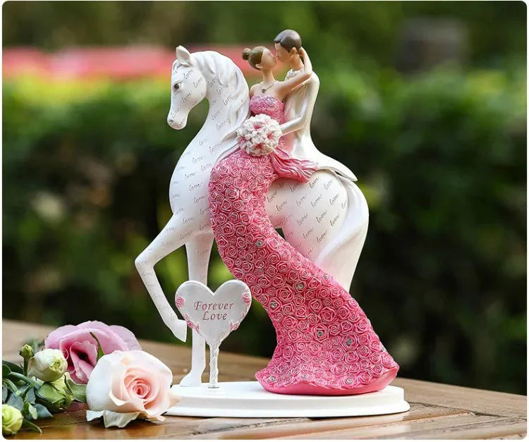 Hommfer – Statue romantique de couple en résine