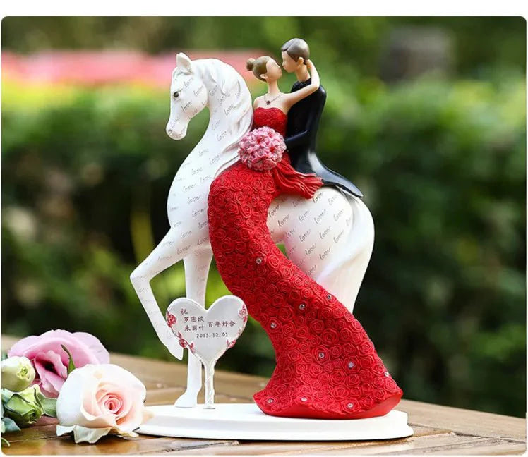 Hommfer – Statue romantique de couple en résine