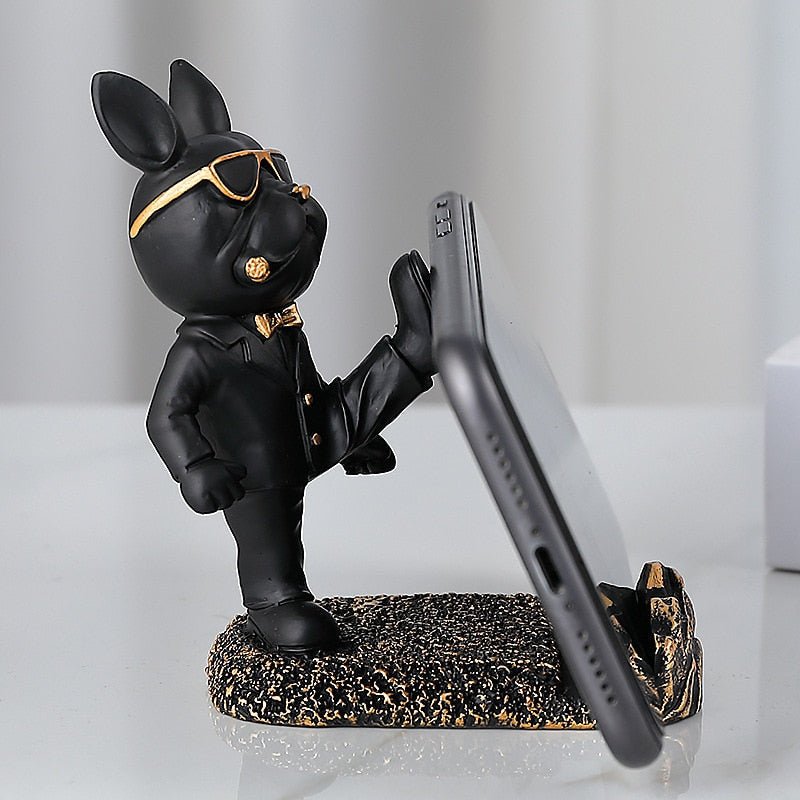 Hommfer – Support Téléphone Bulldog Kung-Fu en Résine