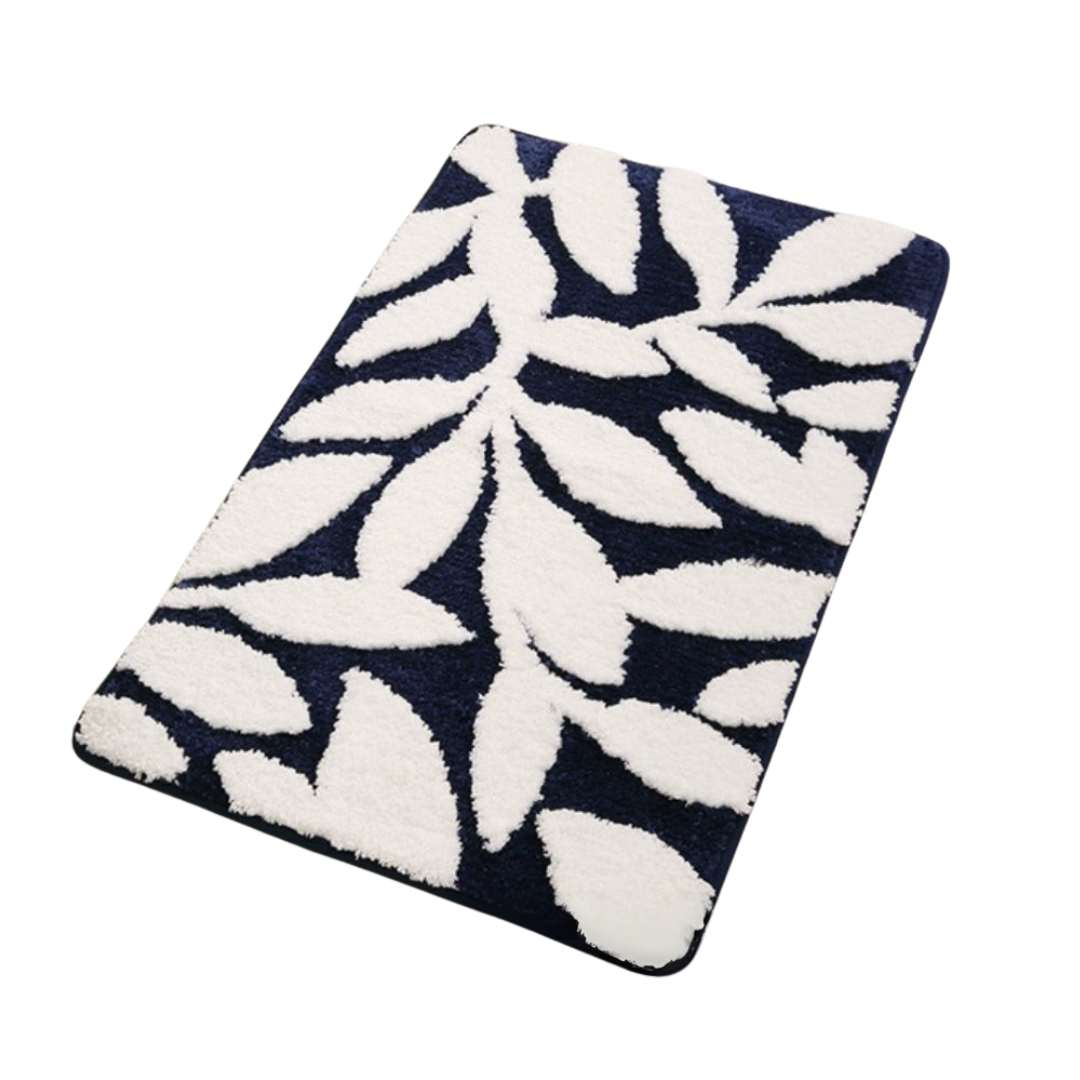 Hommfer - Tapis de bain à motif de feuilles