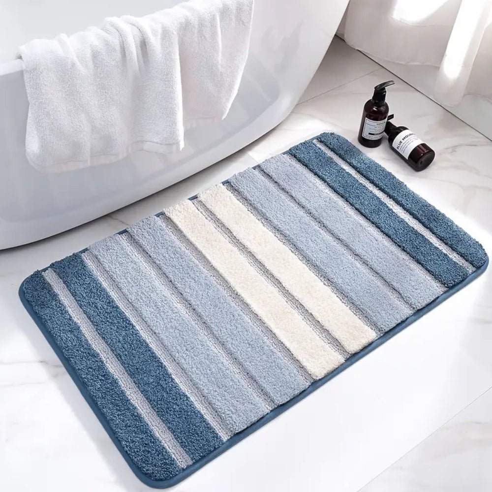 Hommfer - Tapis de bain absorbant | Rayé clair