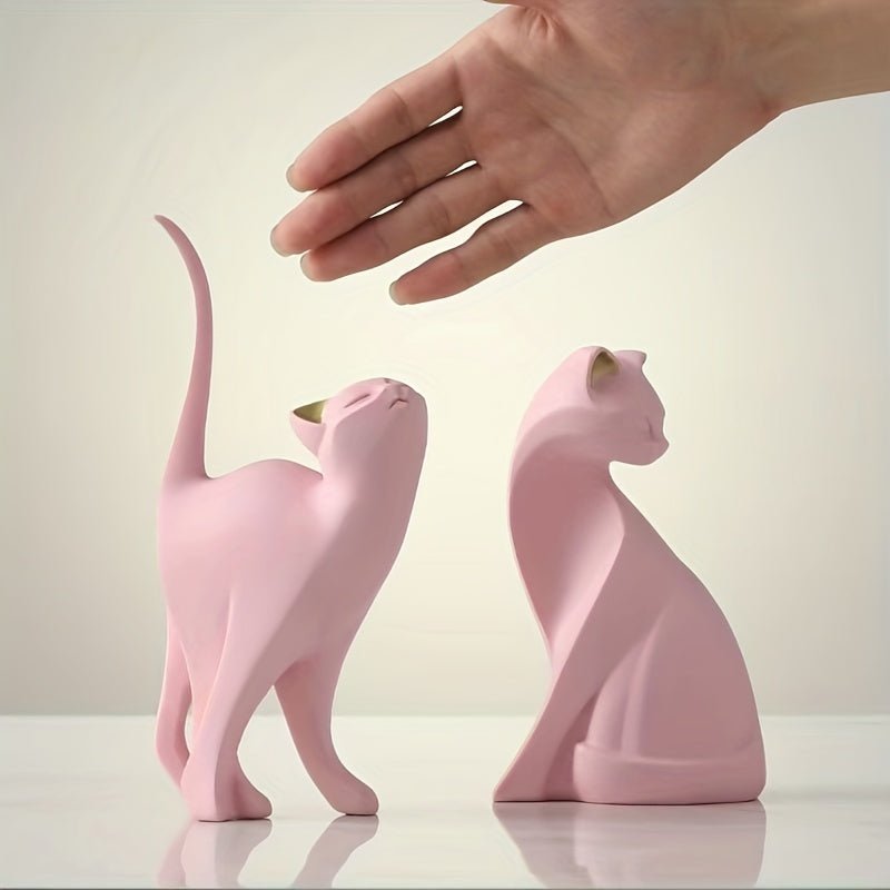 Hommfer Whiskers – Statue de Chat Décorative Fait Main
