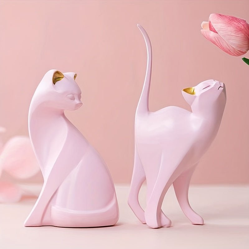 Hommfer Whiskers – Statue de Chat Décorative Fait Main