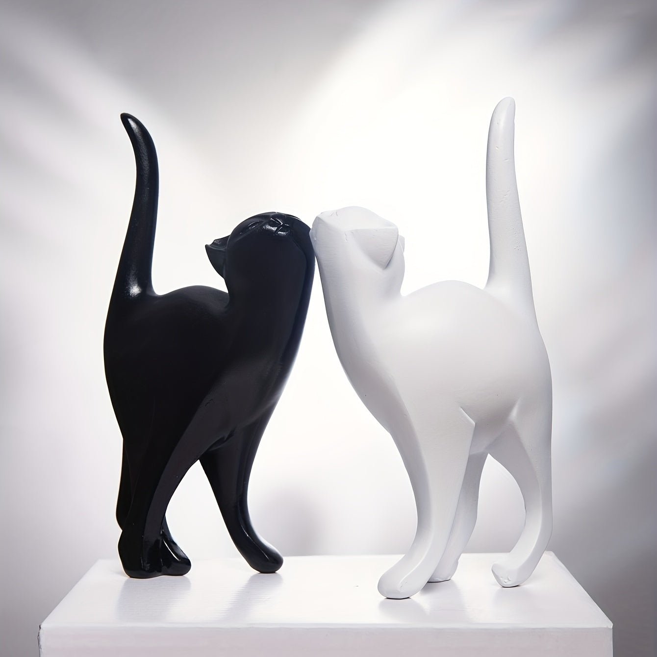Hommfer Whiskers – Statue de Chat Décorative Fait Main