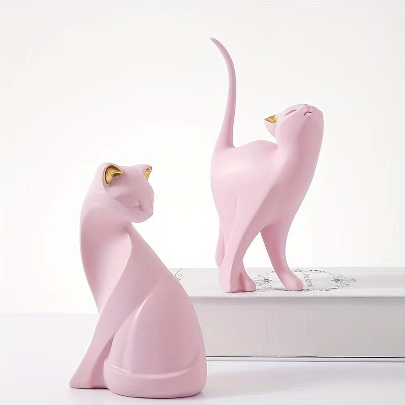 Hommfer Whiskers – Statue de Chat Décorative Fait Main