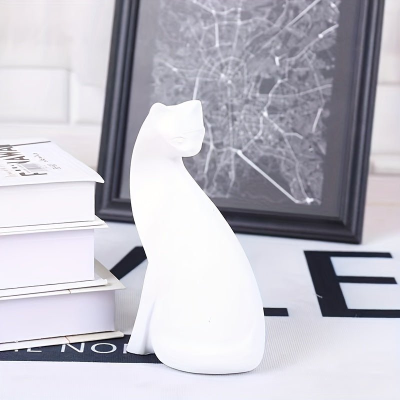 Hommfer Whiskers – Statue de Chat Décorative Fait Main