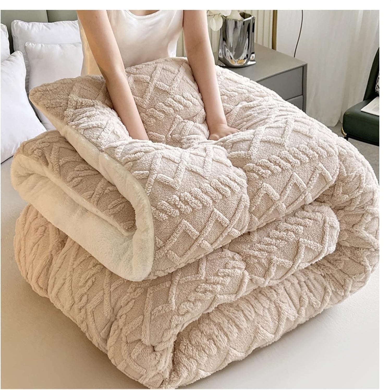 Dicke Kuschelige Sherpa-Decke