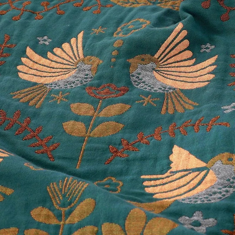 Wendbare Skandinavische Vogeldecke | 100% Baumwoll-Decke