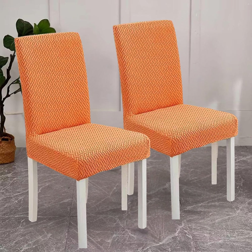 Sylva Jacquard Samt Stretch Stuhlhusse für Esszimmerstühle