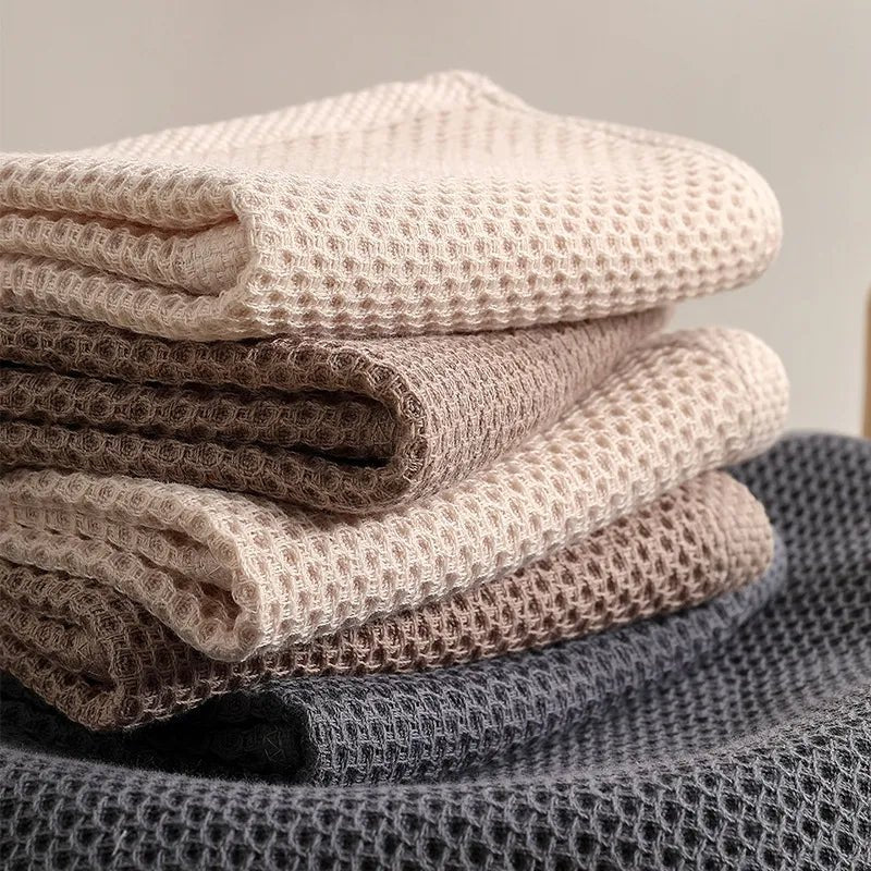 Lot de 6 torchons en coton gaufré – Tissage absorbant texturé | Virelle Maison