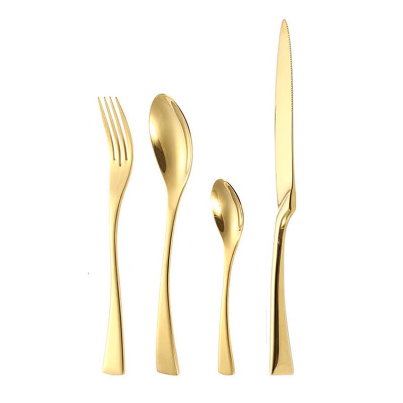 Golden glänzendes Besteckset aus Edelstahl – Spiegelpolierte Oberfläche | Virelle Maison