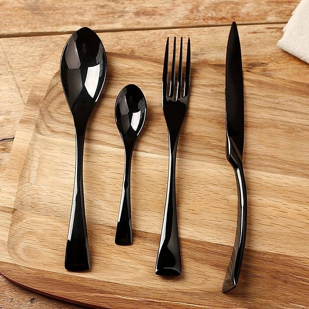 Ménagère en acier inoxydable noir mat – Finition moderne | Virelle Maison