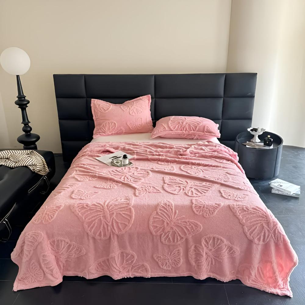 Schmetterling Jacquard Flanell-Decke