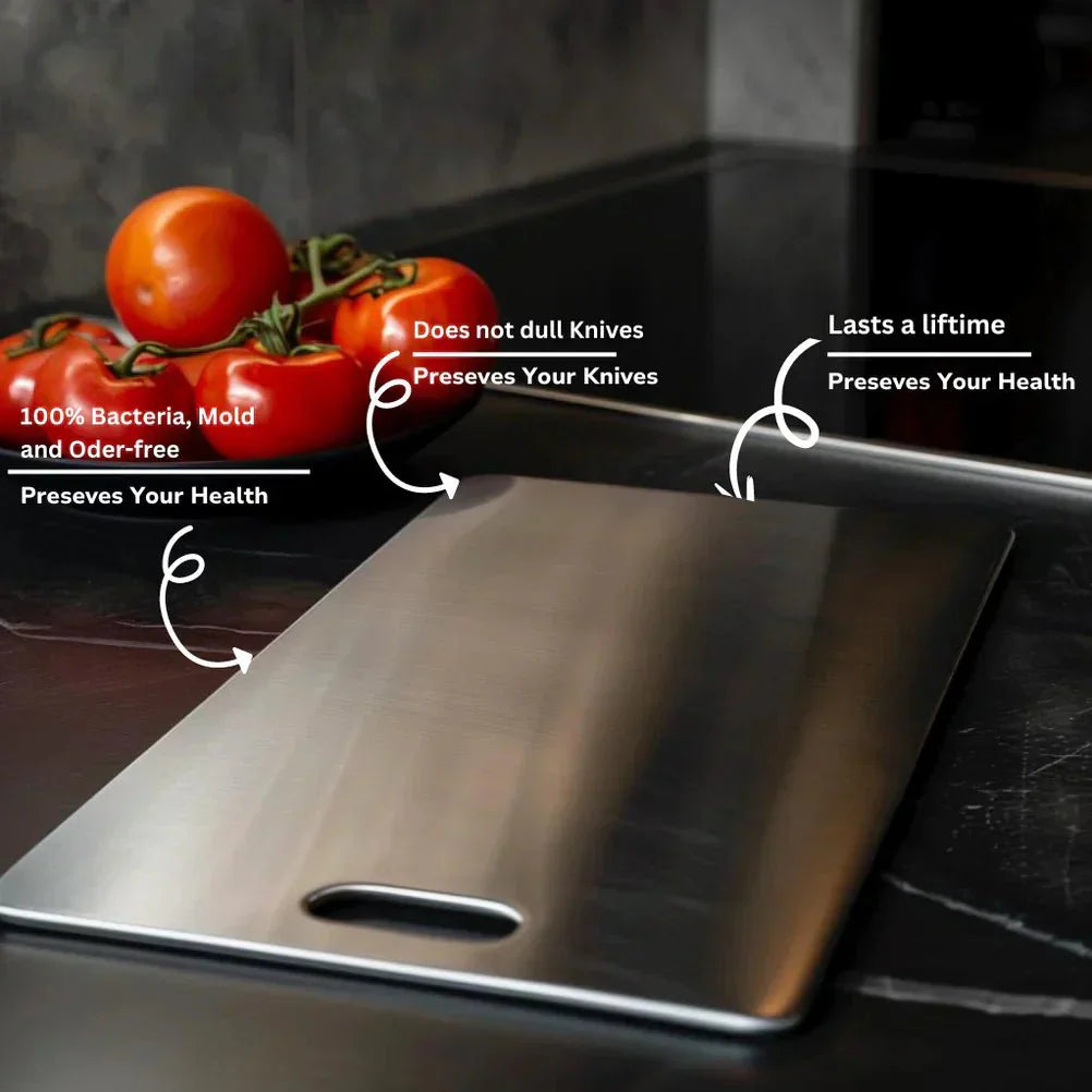 Planche à découper en acier inoxydable brossé | Virelle Maison