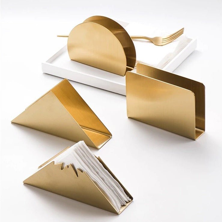Porte-serviettes de table en acier doré au design sculptural | Virelle Maison