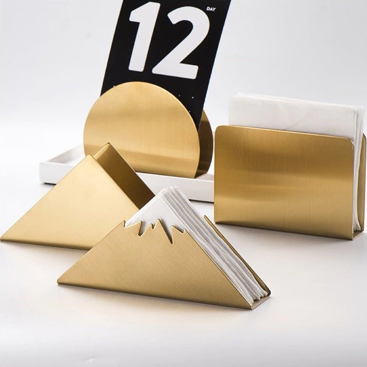 Porte-serviettes de table en acier doré au design sculptural | Virelle Maison