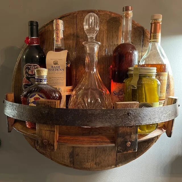 Présentoir à bouteilles en bois massif sculpté | Virelle Maison