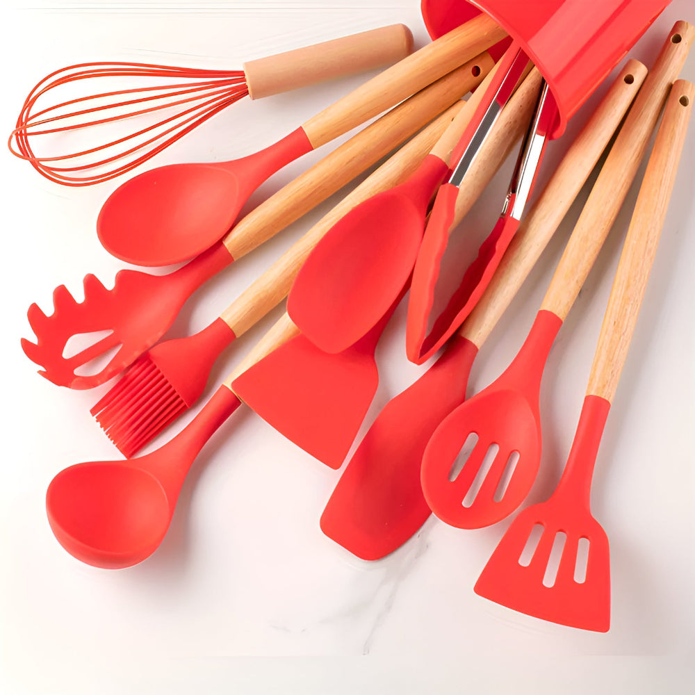 Set de Utensilios de Cocina de Silicona