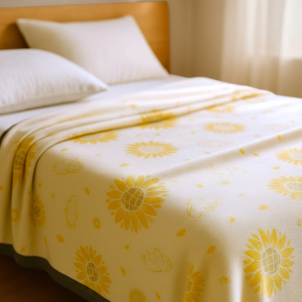 Sonnenblumen-Komfort-Baumwolldecke