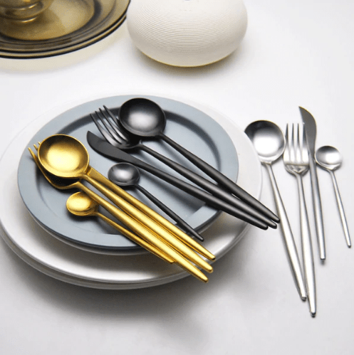 Set de couverts 4 pièces en acier inoxydable coloré | Virelle Maison