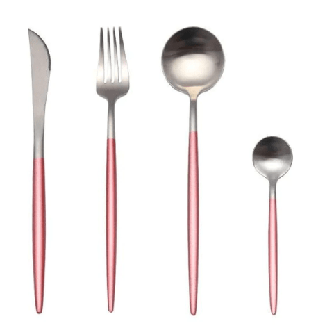 Set de couverts 4 pièces en acier inoxydable coloré | Virelle Maison