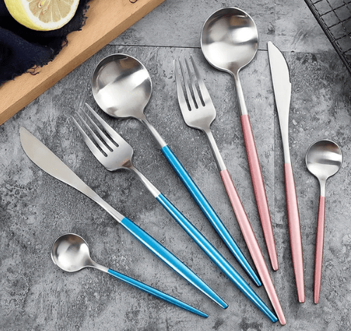 Set de couverts 4 pièces en acier inoxydable coloré | Virelle Maison