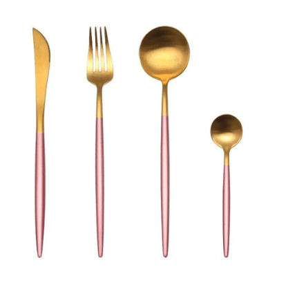Set de couverts 4 pièces en acier inoxydable coloré | Virelle Maison