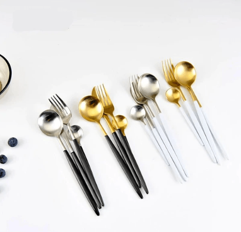 Set de couverts 4 pièces en acier inoxydable coloré | Virelle Maison