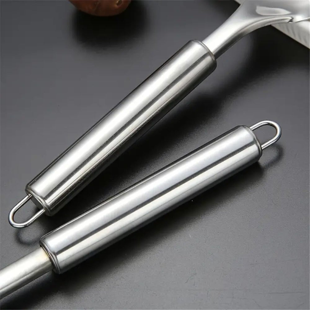 Set d’ustensiles de cuisine en acier inoxydable, finition brossée