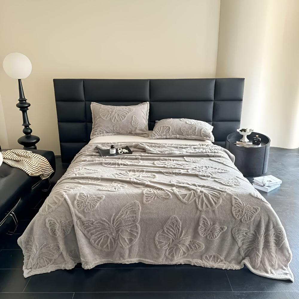 Schmetterling Jacquard Flanell-Decke