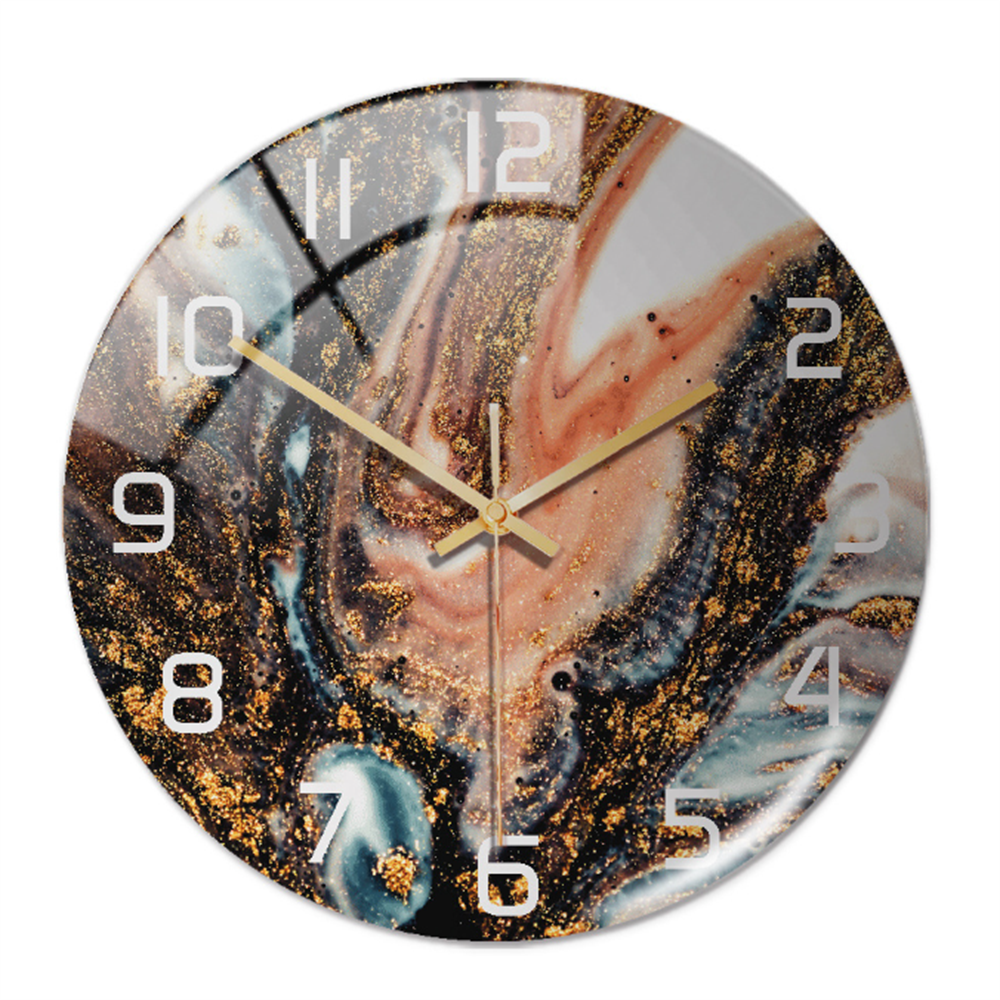 Stylish Wall Clock with Marble Texture - MarbleTime