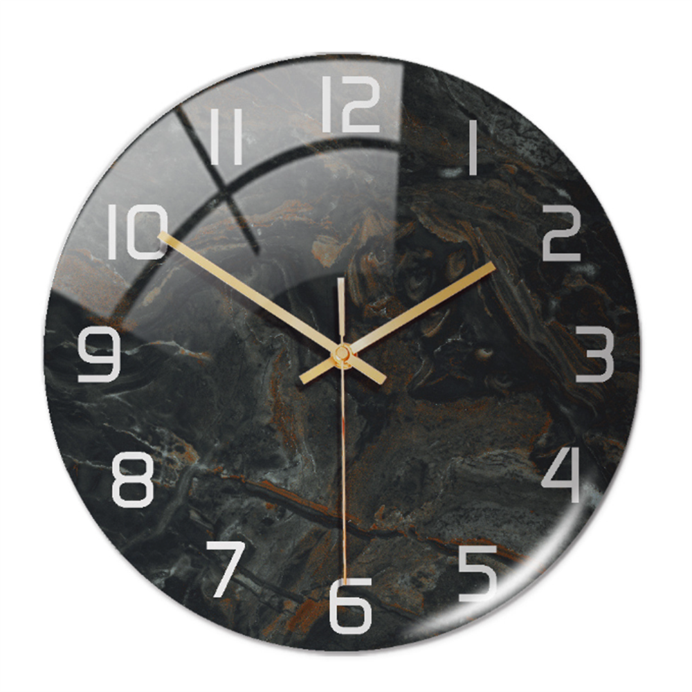 Stylish Wall Clock with Marble Texture - MarbleTime