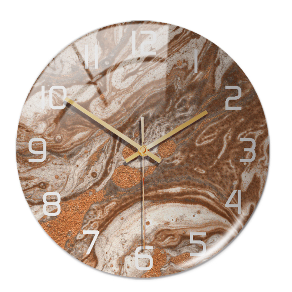 Stylish Wall Clock with Marble Texture - MarbleTime