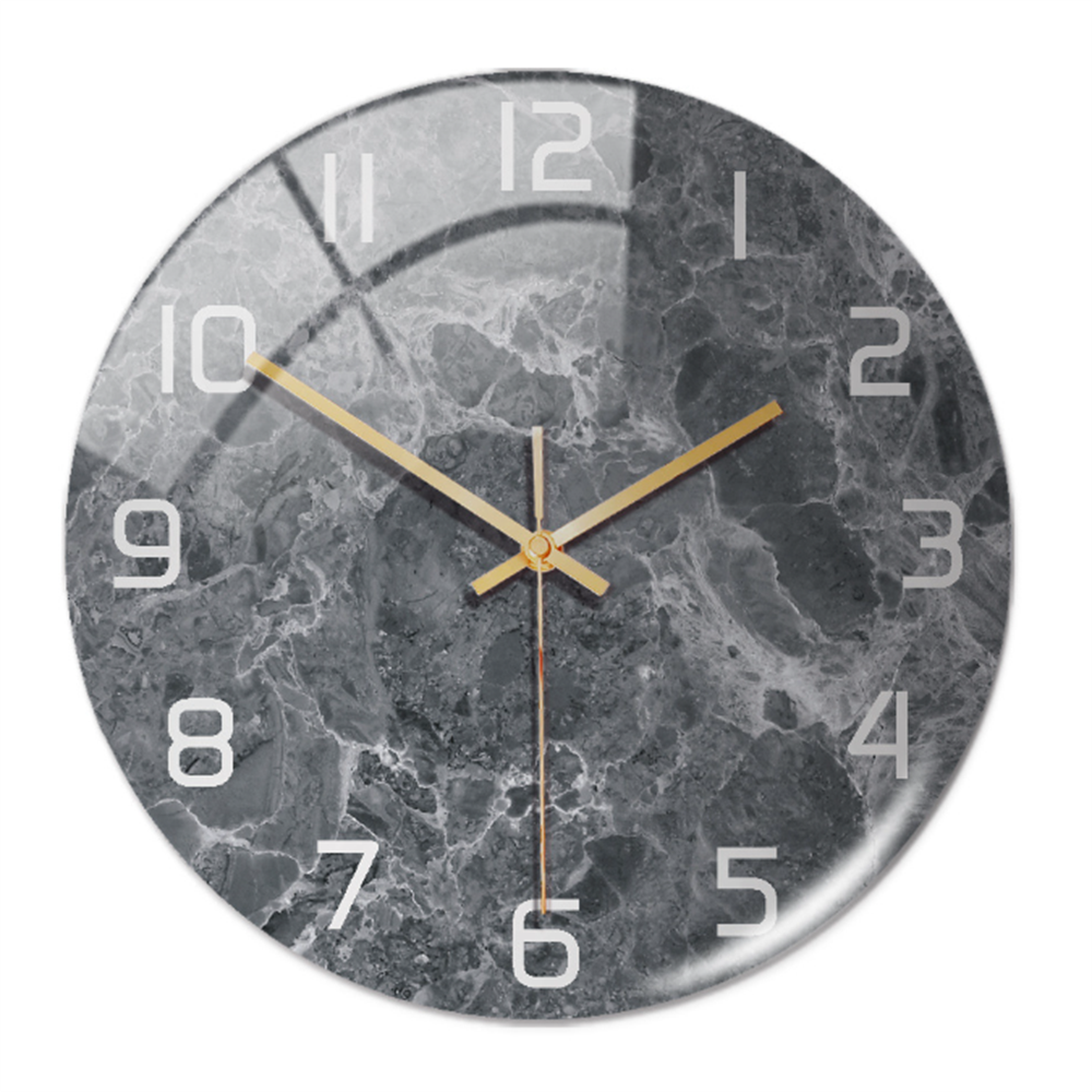 Stylish Wall Clock with Marble Texture - MarbleTime