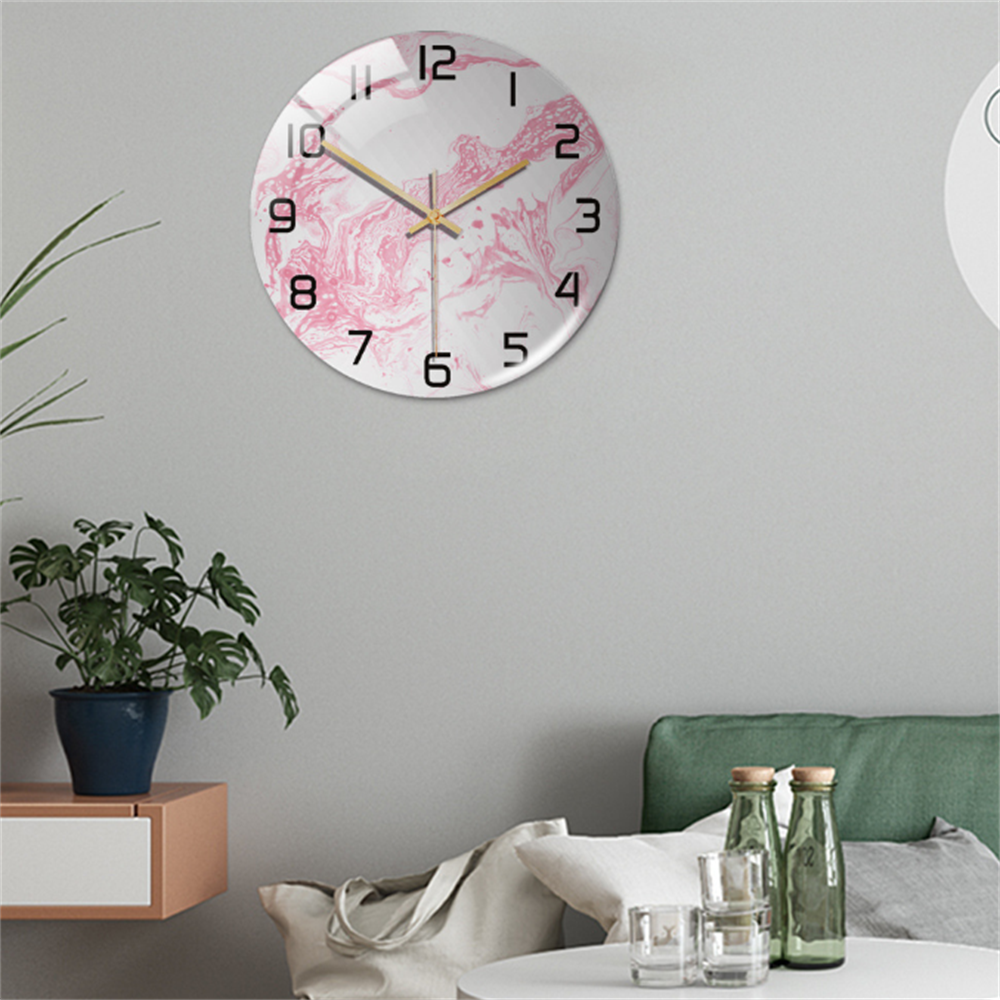 Stylish Wall Clock with Marble Texture - MarbleTime