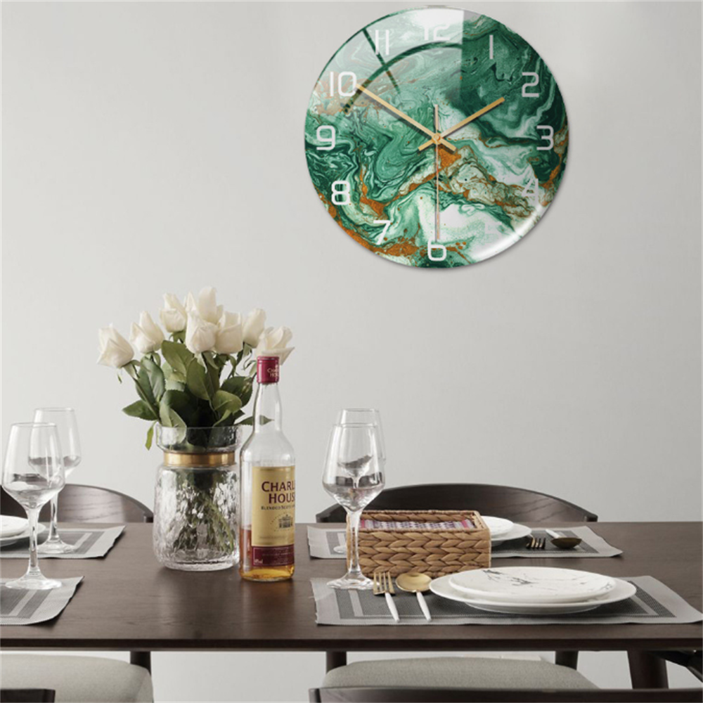 Stylish Wall Clock with Marble Texture - MarbleTime