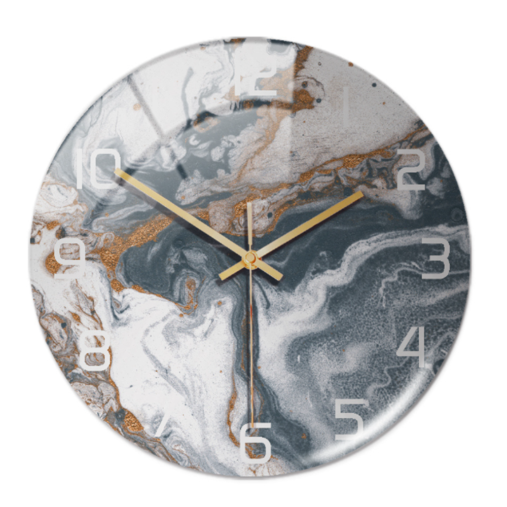 Stylish Wall Clock with Marble Texture - MarbleTime