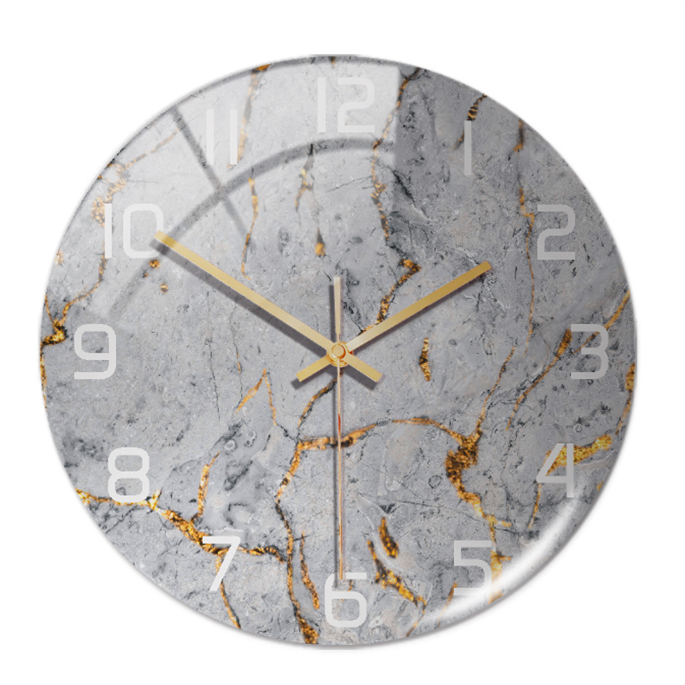Stylish Wall Clock with Marble Texture - MarbleTime
