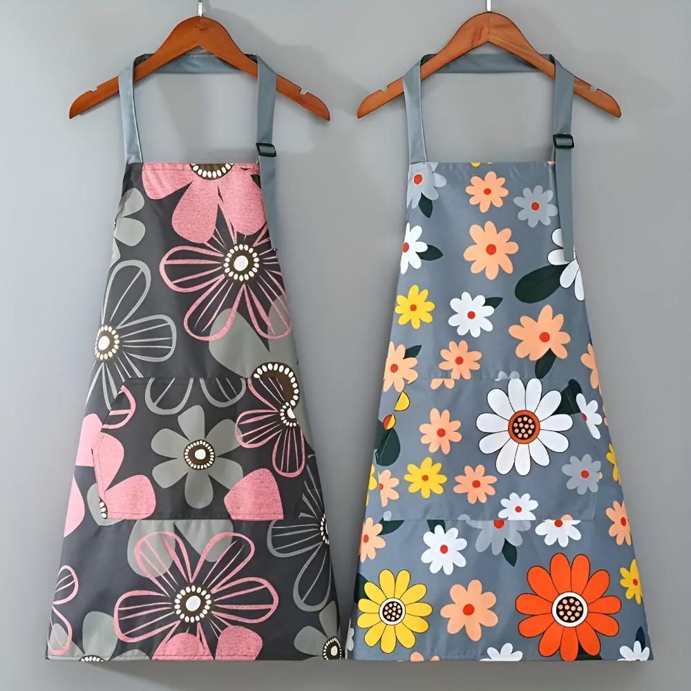 Tablier de cuisine en coton enduit à imprimé floral vintage | Virelle Maison