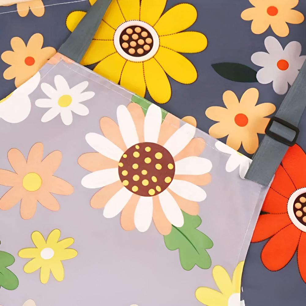 Tablier de cuisine en coton enduit à imprimé floral vintage | Virelle Maison