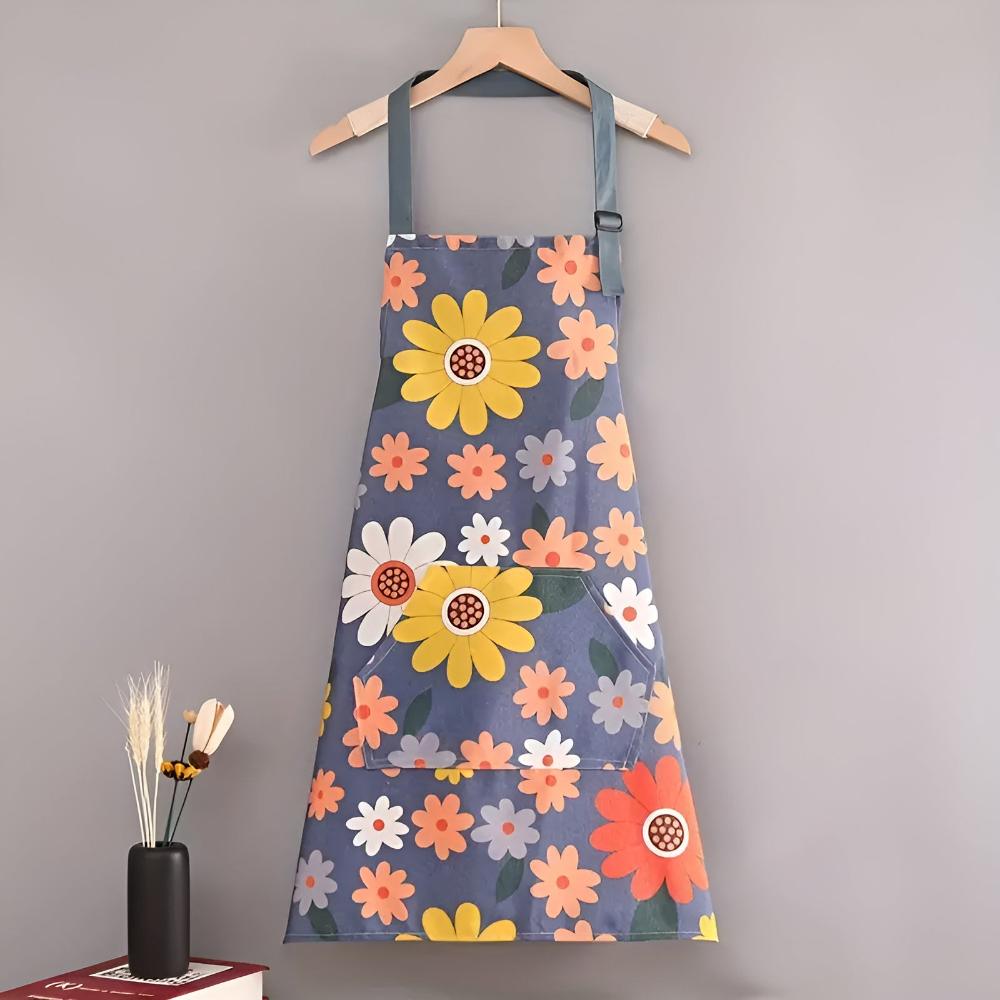 Tablier de cuisine en coton enduit à imprimé floral vintage | Virelle Maison