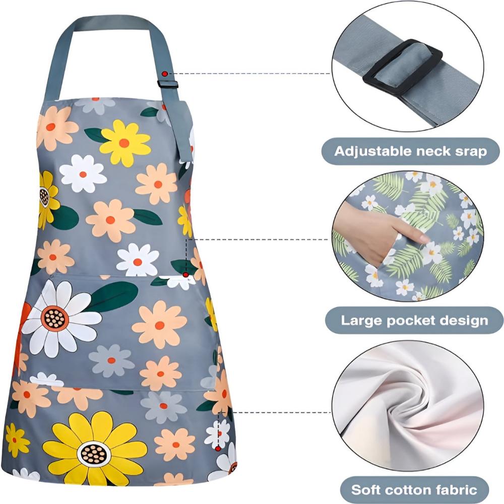 Tablier de cuisine en coton enduit à imprimé floral vintage | Virelle Maison