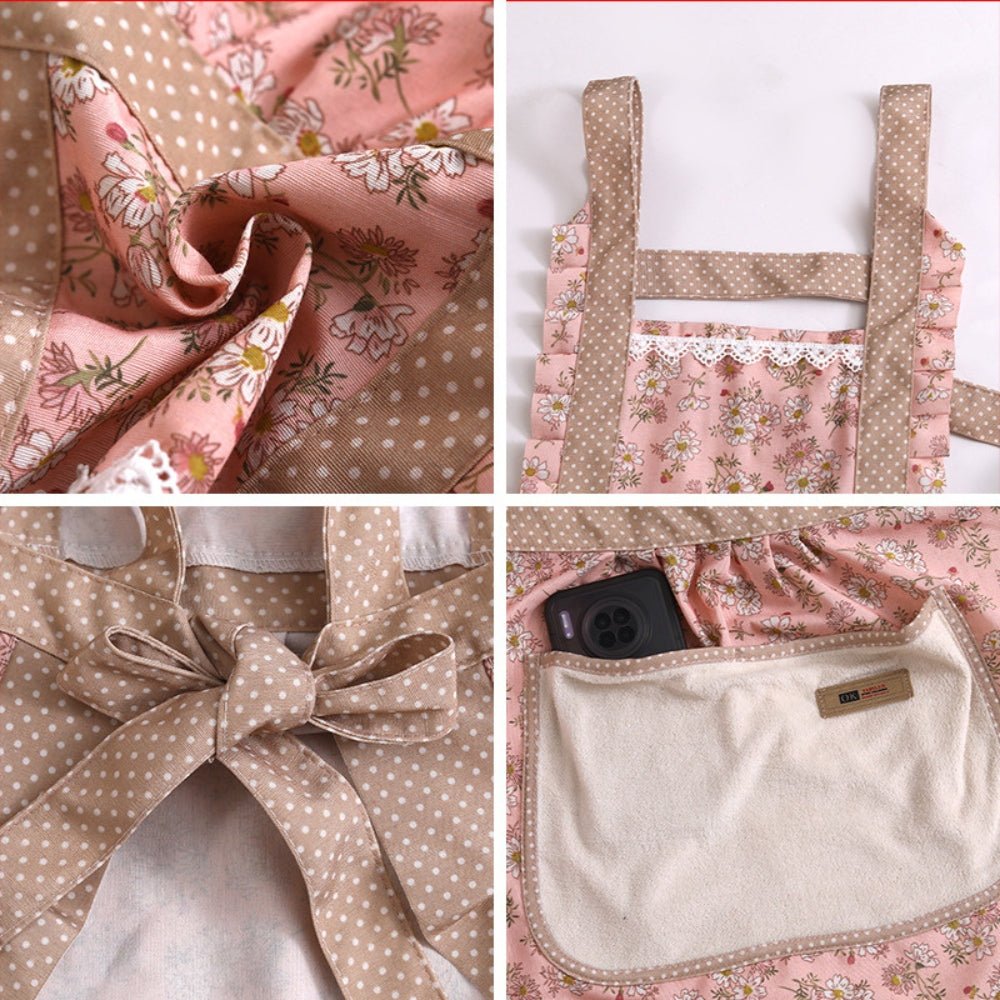 Tablier de cuisine en coton fleuri, imperméable | Virelle Maison