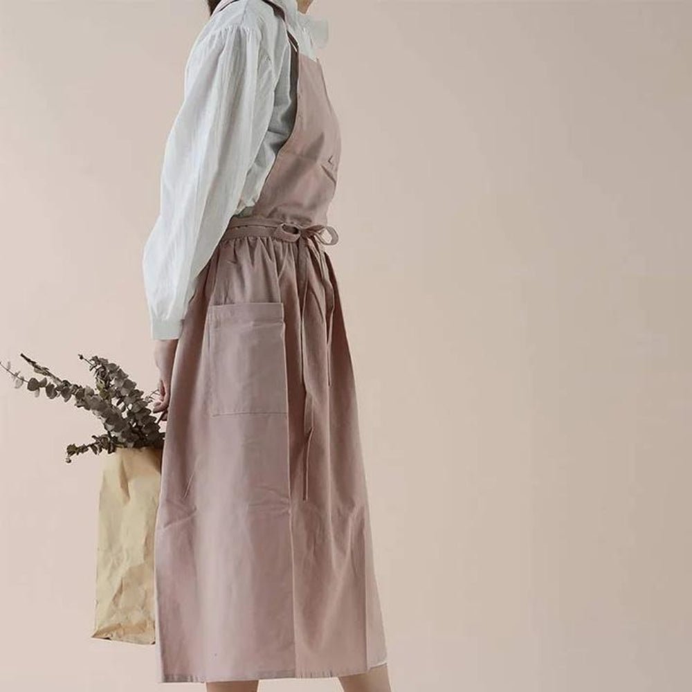 Tablier en coton croisé avec poches pratiques | Virelle Maison