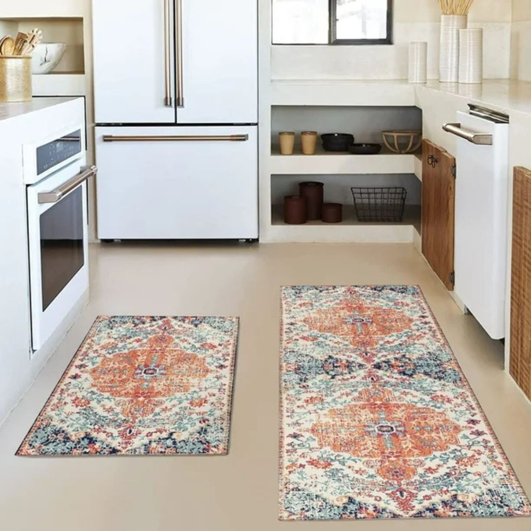 Tapis de cuisine anti-fatigue en microfibre douce, imprimé floral
