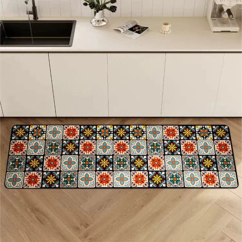 Tapis de cuisine antidérapant en textile texturé | Virelle Maison
